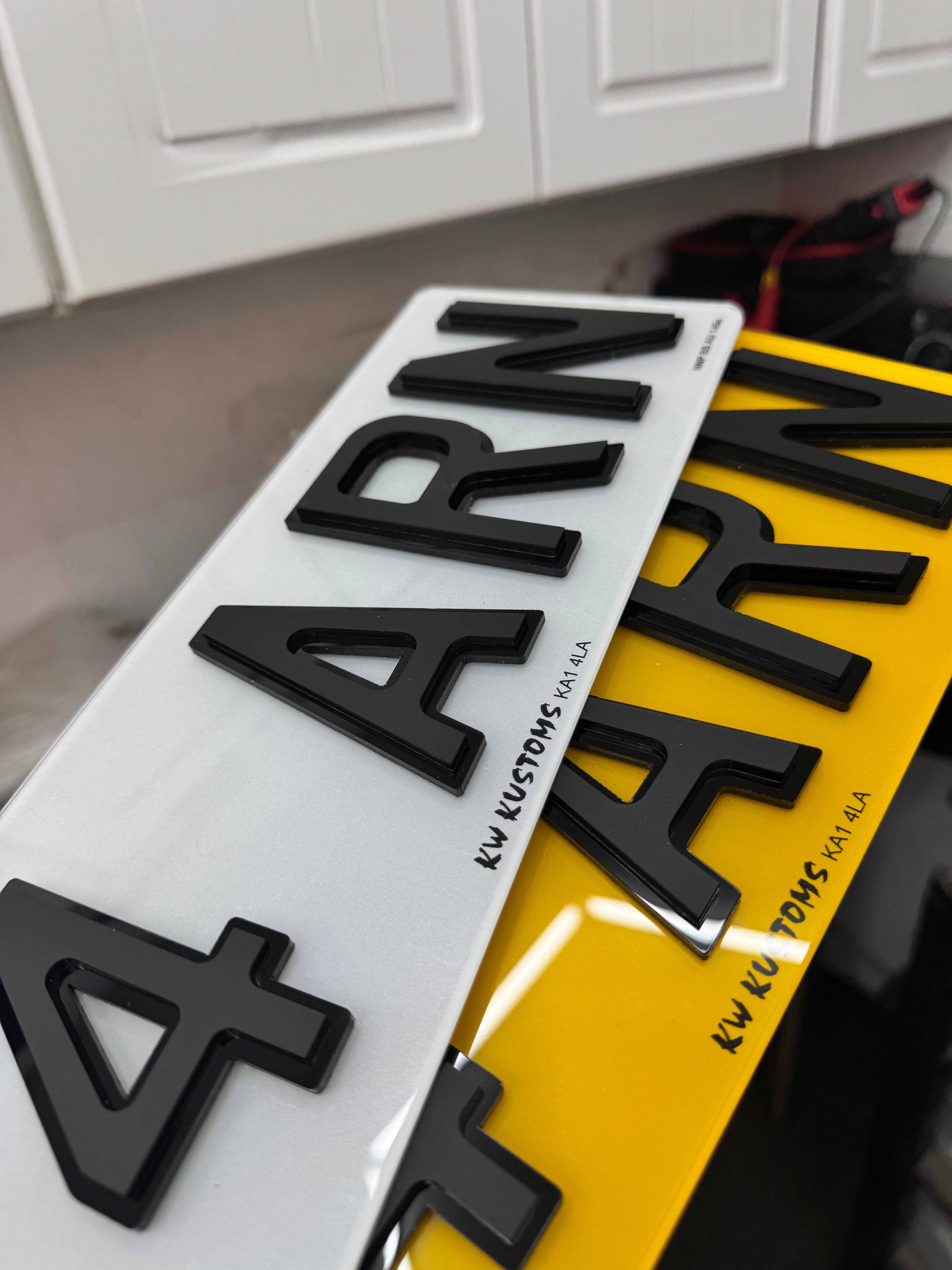 Shadow Numbe Rplates Shadow 4D Number Plates - Premium Layered Effect | KW Kustoms